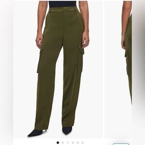 Good American Green Trousers High-Rise Relaxed Fit